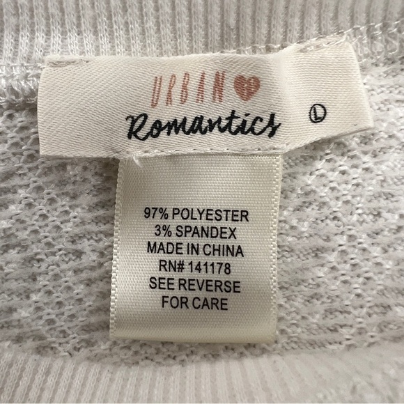 Large Urban Romantics White Cable Knit Cap Sleeve Sweatshirt Stretch Neutral - Picture 6 of 8